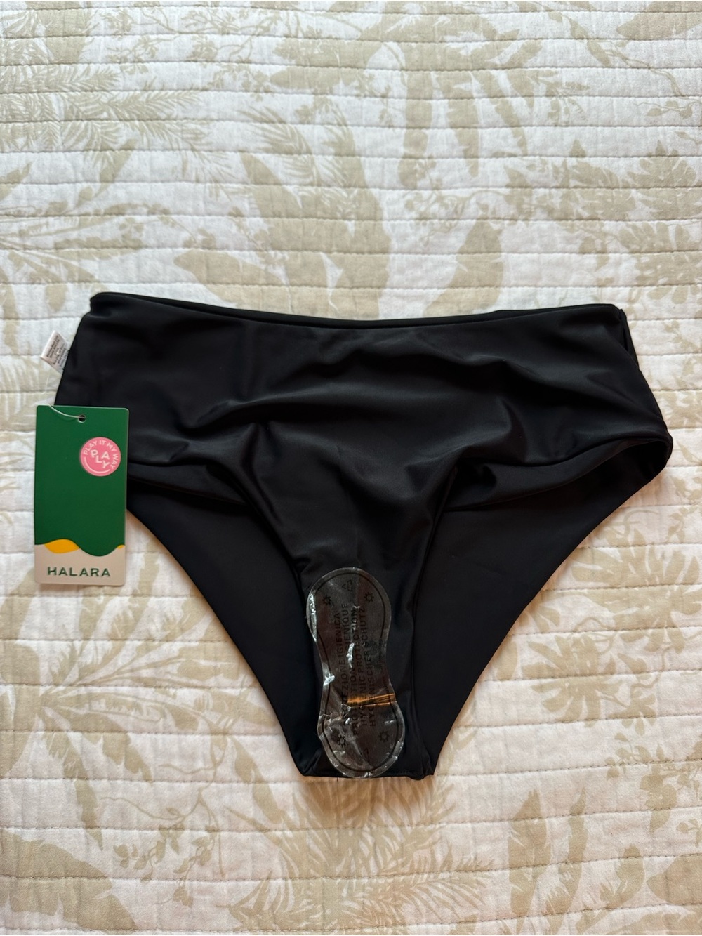 HALARA Black High Waist Ruched Side Women’s Bikini Bottoms Size Small NWT - Picture 5 of 5